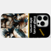 Coques Case-Mate iPhone Guerrier courageux avec symboles d'aigle (Verso (horizontal))