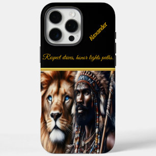Coques iPhone 16 Pro Max Guerrier de coeur Lion,