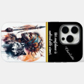 Coques Case-Mate iPhone Guerrier de feu avec l'art du loup (Verso (horizontal))
