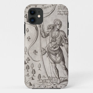 Coque Case-Mate Pour iPhone Guerrier de Susquehannock, détail de carte de la