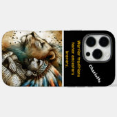 Coques Case-Mate iPhone Guerrier debout fièrement avec un lion (Verso (horizontal))