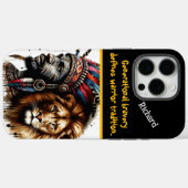 Coques Case-Mate iPhone Guerrier emplumé avec un lion (Verso (horizontal))