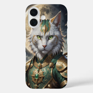 Coques iPhone 16 Guerrier épique de chat blindé