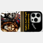 Coques Case-Mate iPhone Guerrier plumé avec un lion (Verso (horizontal))