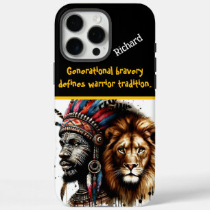 Coques iPhone 16 Pro Max Guerrier plumé avec un lion