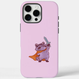 Coques iPhone 16 Pro Max Guerrier Raton Laveur Fantastique Mignon avec Épée