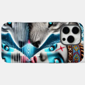 Coques Case-Mate iPhone Guerrière indienne native et réflexions de loup (Verso (horizontal))