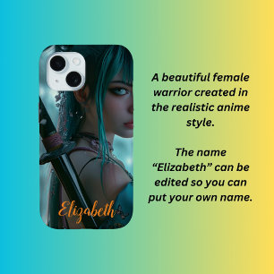 Coque Pour iPhone 15 Guerrière, style anime