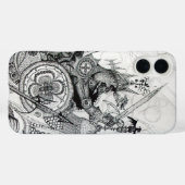 Coques Case-Mate iPhone GUERRIÈRES GOTHIQUES Imaginaire noir blanc (Verso (horizontal))