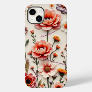 Coque Pour iPhone 14 Plus guillemet personnalisé fleur boho