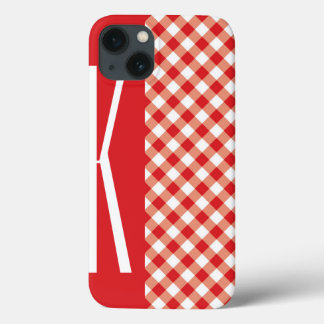 Etui iPhone Case-Mate Guingan diagonal rouge et blanc