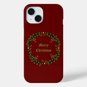 Coque Pour iPhone 15 Guirlande de Noël gothique personnalisée
