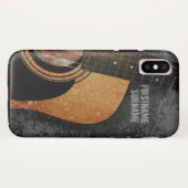 Coques Case-Mate iPhone Guitare acoustique Gris Grunge Nom personnalisé (Dos (Horizontal))