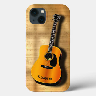 Case-Mate iPhone Case Guitare Acoustique Vintage Avec Musicien Nom Perso