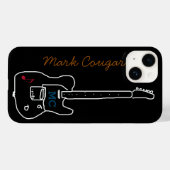 Coques Case-Mate iPhone guitare avec nom (Verso (horizontal))