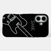 Coques Case-Mate iPhone Guitare avec nom noir (Verso (horizontal))