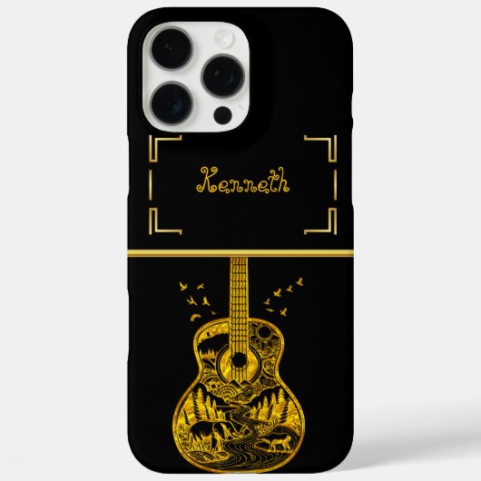 Coques Case-Mate iPhone Guitare d'or Captures d'art Nature et Musique (Verso)