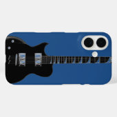Coques Case-Mate iPhone Guitare électrique Bleu Black Pop Art (Verso (horizontal))