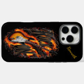 Coques Case-Mate iPhone Guitare électrique flamboyante avec texte gras (Verso (horizontal))