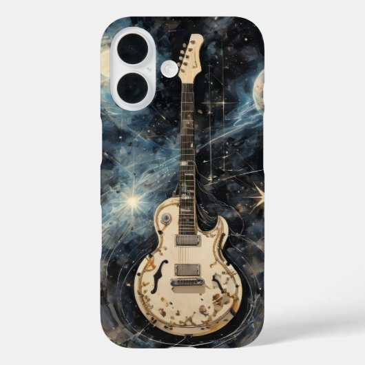 Coques Case-Mate iPhone Guitare électrique flottant dans l'espace musical (Verso)
