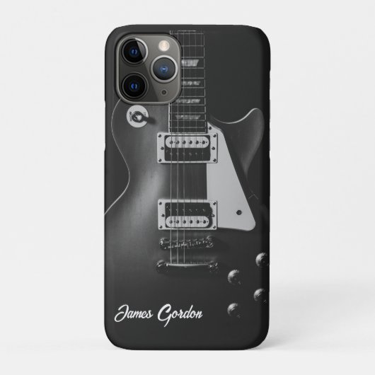 Coques Case-Mate iPhone Guitare électrique monochrome personnalisée (Dos)