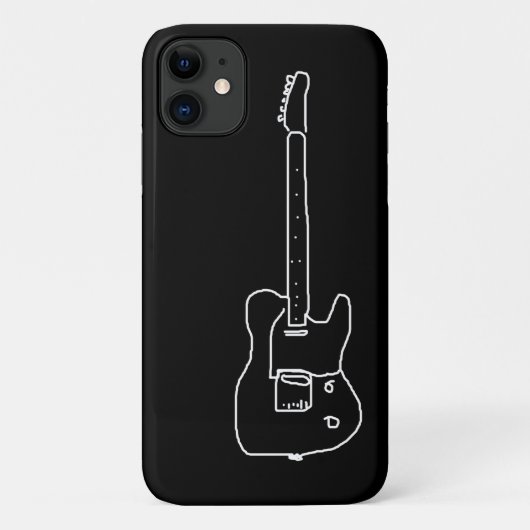 Coques Case-Mate iPhone guitare noire et blanche (Dos)