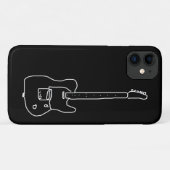 Coques Case-Mate iPhone guitare noire et blanche (Dos (Horizontal))