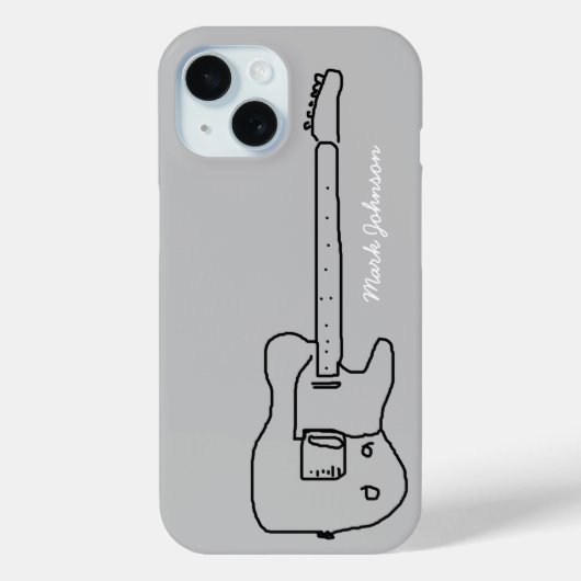 Coques Case-Mate iPhone guitare noire personnalisée (Verso)