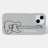 Coques Case-Mate iPhone guitare noire personnalisée (Verso (horizontal))