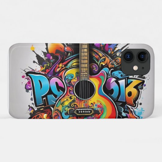 Coques Case-Mate iPhone Guitare psychédélique (Dos (Horizontal))