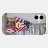 Coques Case-Mate iPhone Guitare sur un drapeau américain (Verso (horizontal))