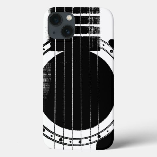 Coques Case-Mate iPhone Guitare vintage noire et blanche (Verso)