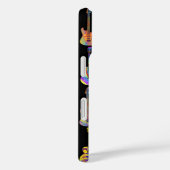 Coques Case-Mate iPhone Guitares colorées personnalisées en noir (Verso / Droite)
