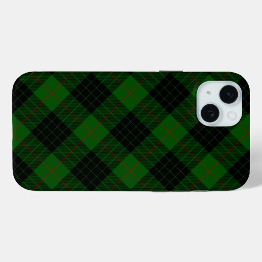 Coques Case-Mate iPhone Gunn tartan vert noir plaid (Verso (horizontal))