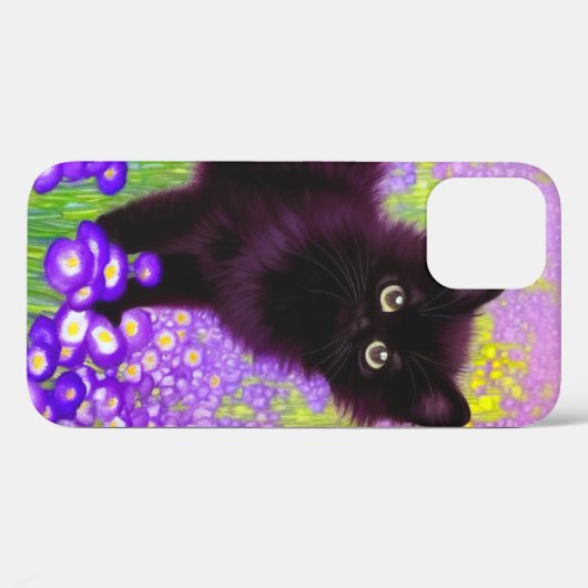 Coques Case-Mate iPhone Gustav Klimt Black Kitten (Verso (horizontal))