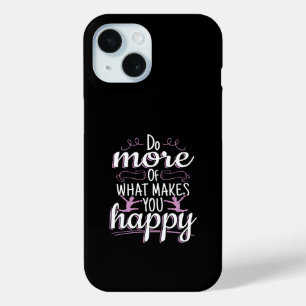 Coque Pour iPhone 15 Gymnastique Féminine - Citation Motivante et Heure