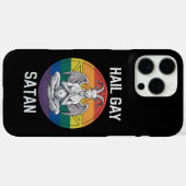 Coques Case-Mate iPhone Hail Gay Satan Funny Goth Gothique Goat LGBTQ (Verso (horizontal))