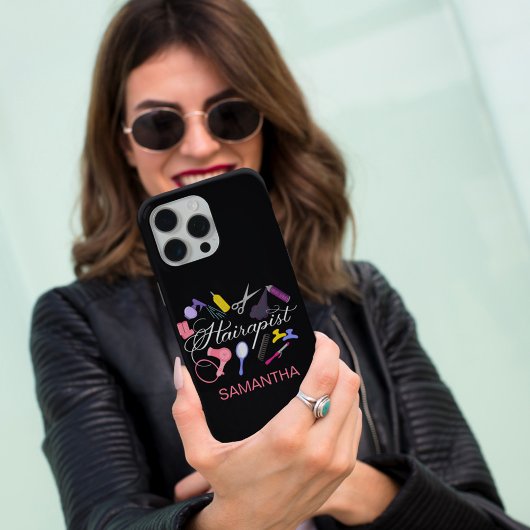 Coques Case-Mate iPhone Hairapist Coiffeur Coiffeur Stylo Barber Noir