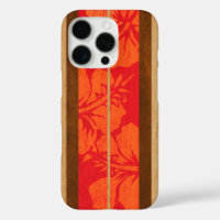 Haleiwa Surfboard Faux Hibiscus de bois en rouge