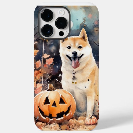 Coques Case-Mate iPhone Halloween Akita Avec Peur Citrouille (Verso)