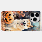 Coques Case-Mate iPhone Halloween Akita Avec Peur Citrouille (Verso (horizontal))