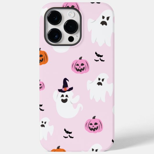Coques Case-Mate iPhone Halloween Arrière - plan rose (Verso)