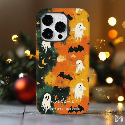 Coques Case-Mate iPhone Halloween artistique - Fantômes et chauves-souris