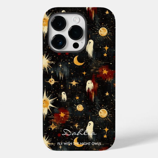 Coques Case-Mate iPhone Halloween artistique - Fantômes et design céleste (Verso)