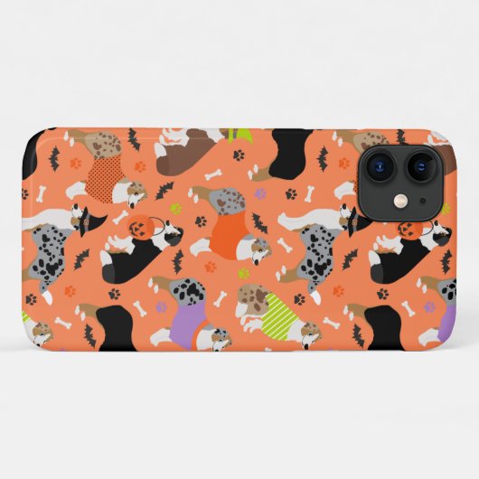 Coques Case-Mate iPhone Halloween Australian Shepherd (Dos (Horizontal))