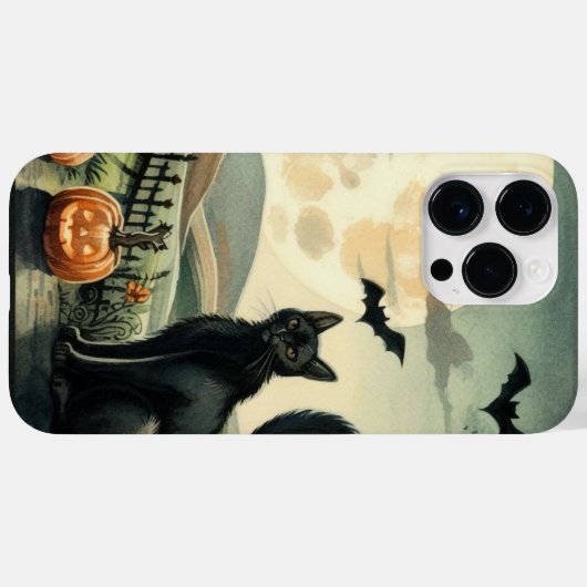 Coques Case-Mate iPhone Halloween/Automne/Automne/citrouille/chat (Verso (horizontal))