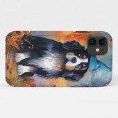 Coques Case-Mate iPhone Halloween Bernois avec citrouilles effrayant (Dos (Horizontal))
