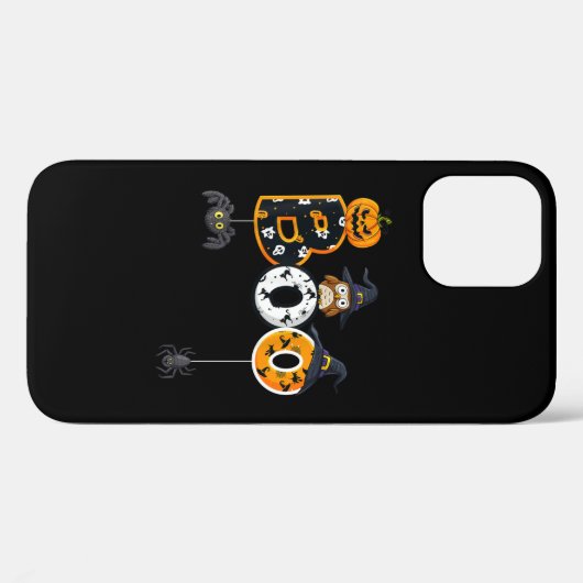 Coques Case-Mate iPhone Halloween Boo Owl avec sorcière Casquette araignée (Verso (horizontal))