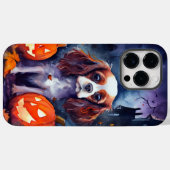 Coques Case-Mate iPhone Halloween Cavalier King Charles Citrouille espagno (Verso (horizontal))