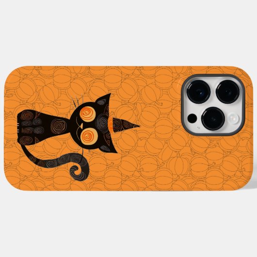 Coques Case-Mate iPhone Halloween/chat/citrouille/automne (Verso (horizontal))